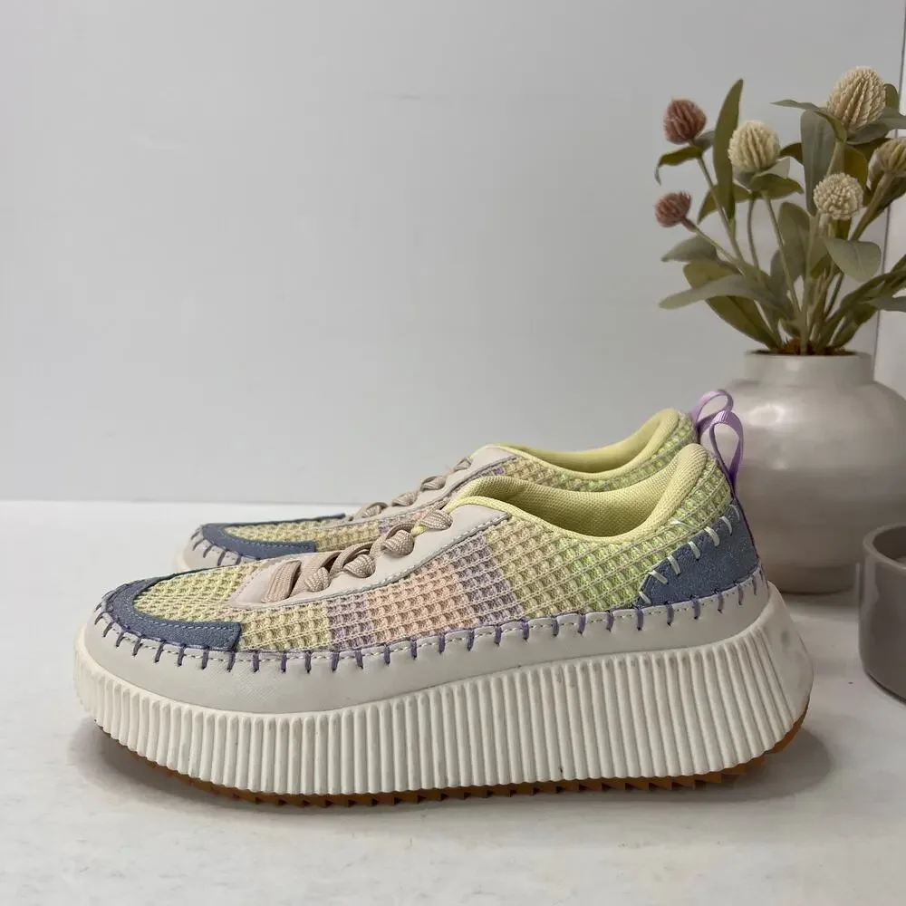 Nicole Miller Brita Platform Lace up Sneakers Multicolored Women 7.5 Light wear